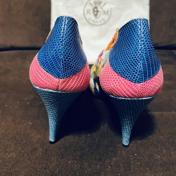 HELENE ARPELS COUTURE 9B Kaleidescope Colorful! SNAKESKIN & Leather 39 EUR - Picture 2 of 11